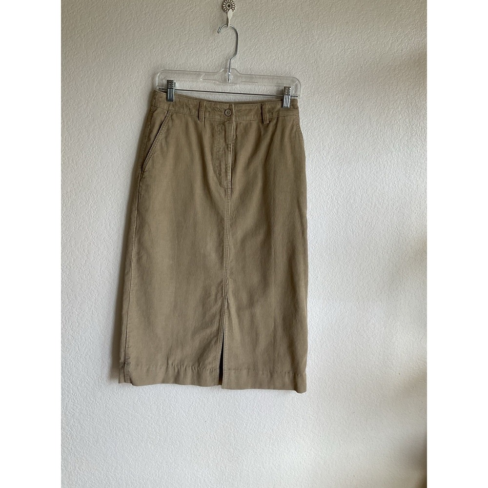 Eddie Bauer Corduroy Midi Middle Slit Size 4 Hippie Academia Western Relax Fun